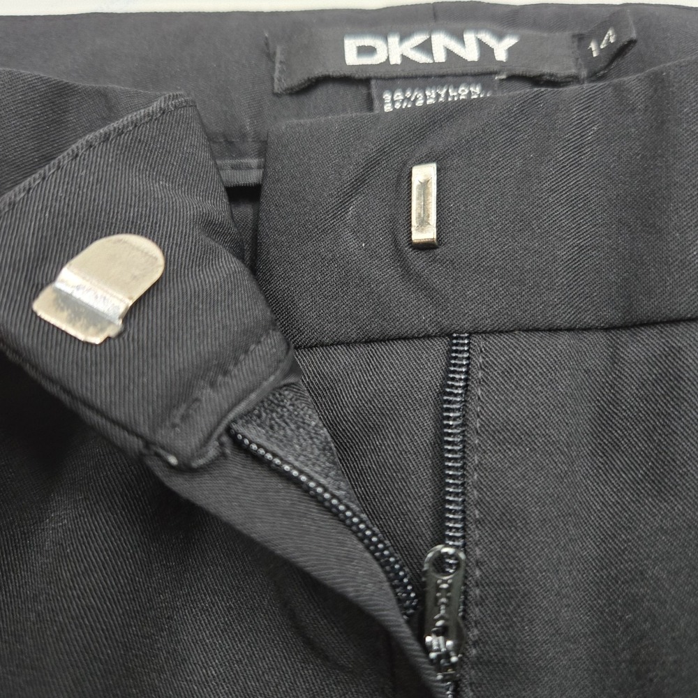 DKNY Women's‎ Dress Pants Size 14, Black Straight Leg - Picture 6 of 13